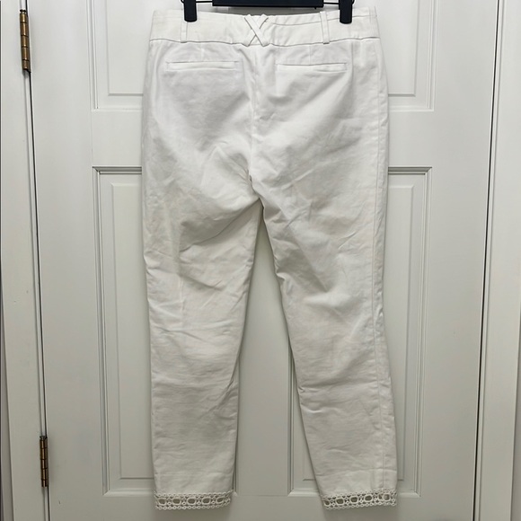 Cartonnier Charlie Ankle Skinny White Pants with Crochet Bottom Hem - Size 6 - Picture 10 of 15